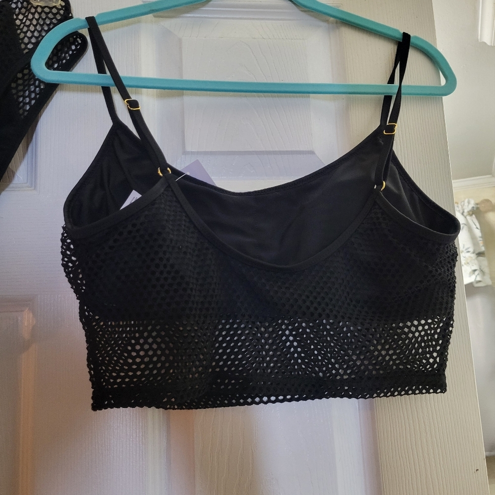 Refuge black bikini set, with fishnet details/cut outs size XL NWT - Picture 4 of 12